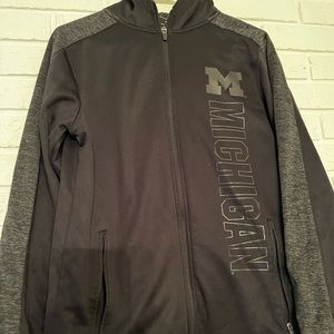 🖤 Black with grey accent sleeve Michigan zip up hoodie